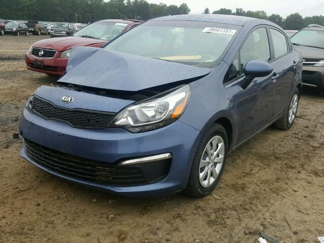 KNADM4A34G6689955 - 2016 KIA RIO LX BLUE photo 2