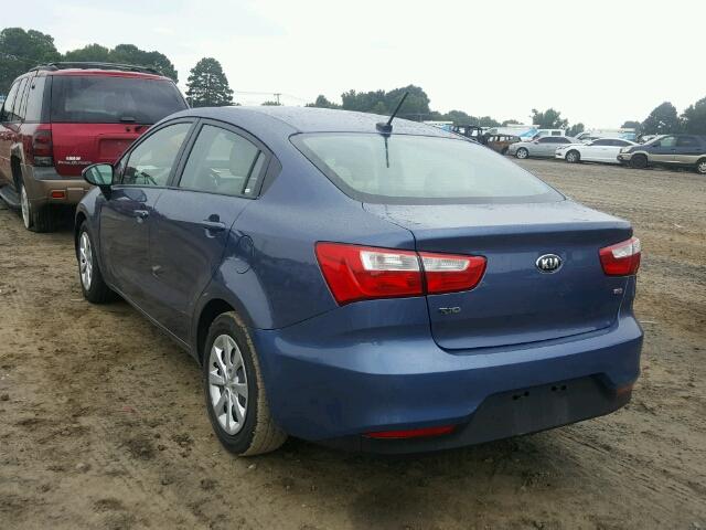 KNADM4A34G6689955 - 2016 KIA RIO LX BLUE photo 3