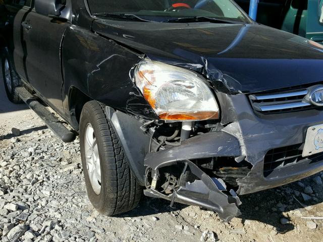 KNDJF723677427154 - 2007 KIA SPORTAGE E BLACK photo 9