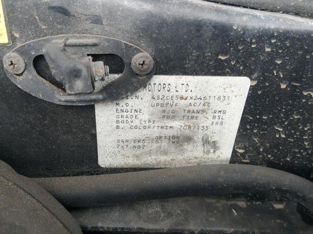 4S2CE58XX24611831 - 2002 ISUZU AXIOM XS ნაცრისფერი ფოტო 10