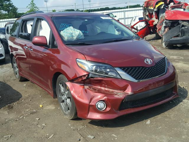 5TDXZ3DC6HS839041 - 2017 TOYOTA SIENNA SE RED photo 1