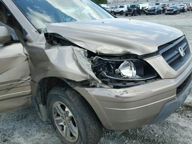 2HKYF18533H552333 - 2003 HONDA PILOT EXL GOLD photo 9