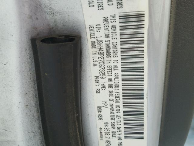 1J8HH48P27C673250 - 2007 JEEP COMMANDER 银色 照片 10