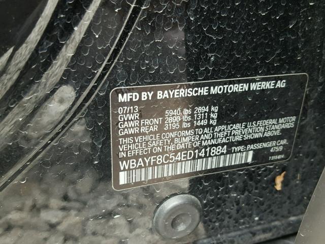 WBAYF8C54ED141884 - 2014 BMW 750 LXI BLACK photo 10