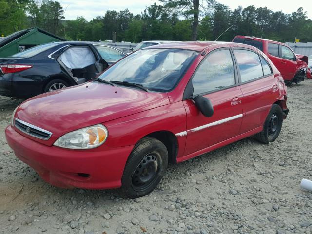 KNADC123326148050 - 2002 KIA RIO RED photo 2