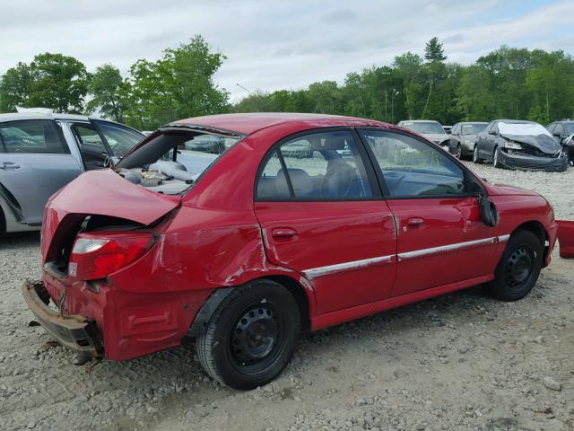 KNADC123326148050 - 2002 KIA RIO RED photo 4