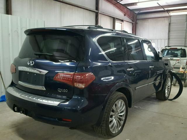 JN8AZ2NE2F9087371 - 2015 INFINITI QX80 BLUE photo 4