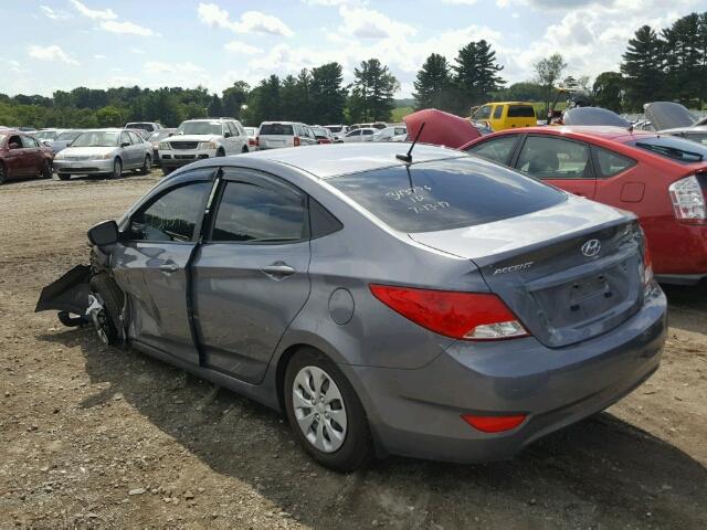 KMHCT4AE3GU157302 - 2016 HYUNDAI ACCENT GRAY photo 3