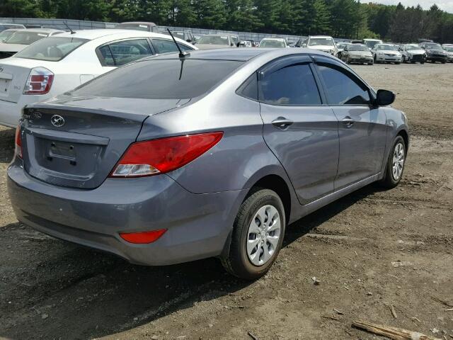 KMHCT4AE3GU157302 - 2016 HYUNDAI ACCENT GRAY photo 4