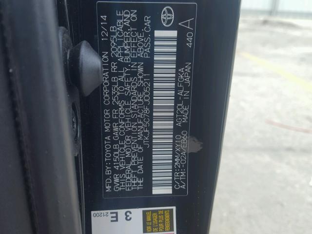 JTKJF5C78FJ005211 - 2015 TOYOTA SCION TC 双色 照片 10