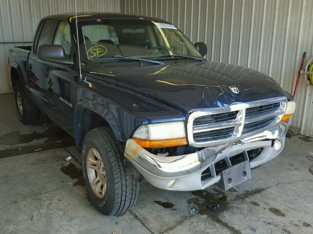 1B7HG48N92S583634 - 2002 DODGE DAKOTA QUA BLUE photo 1