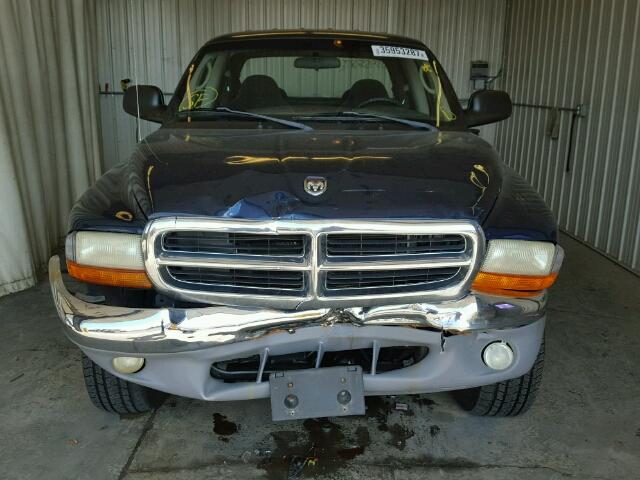 1B7HG48N92S583634 - 2002 DODGE DAKOTA QUA BLUE photo 9