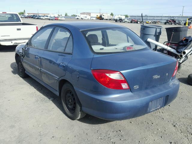 KNADC123426094872 - 2002 KIA RIO BLUE photo 3