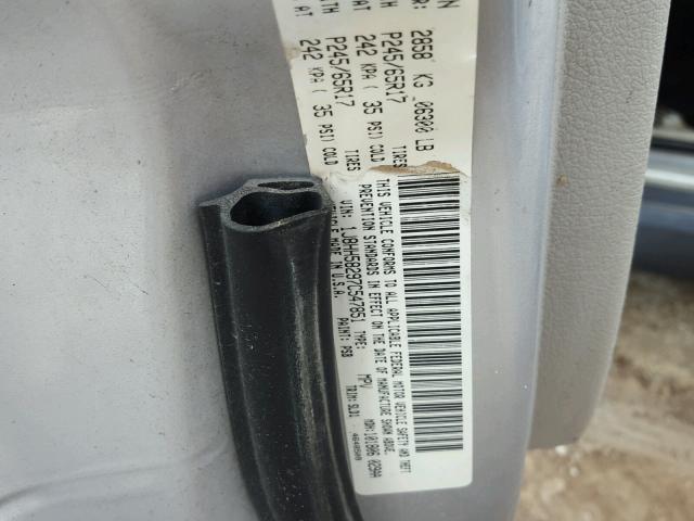 1J8HH58297C547851 - 2007 JEEP COMMANDER 银色 照片 10