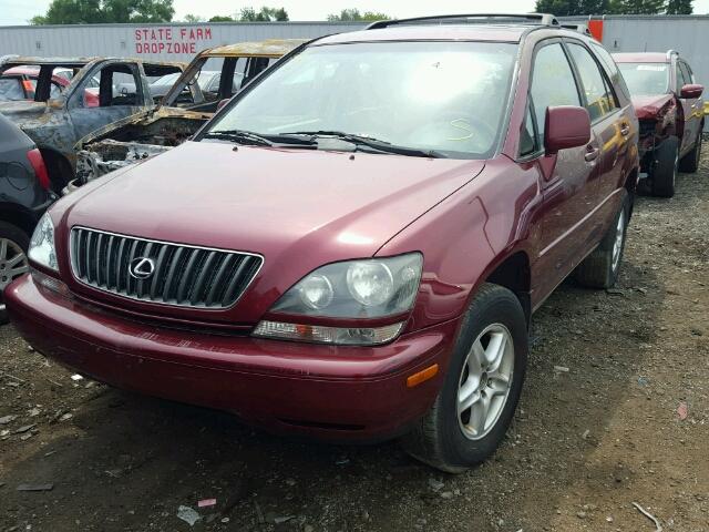 JT6HF10U7Y0120987 - 2000 LEXUS RX 300 MAROON photo 2