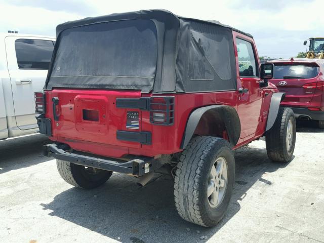 1J4AA2D19BL503490 - 2011 JEEP WRANGLER S RED photo 4