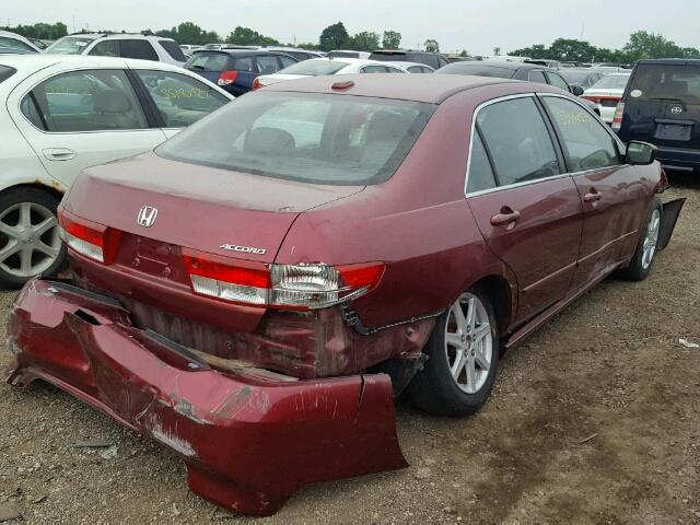 1HGCM66534A086204 - 2004 HONDA ACCORD EX RED photo 4