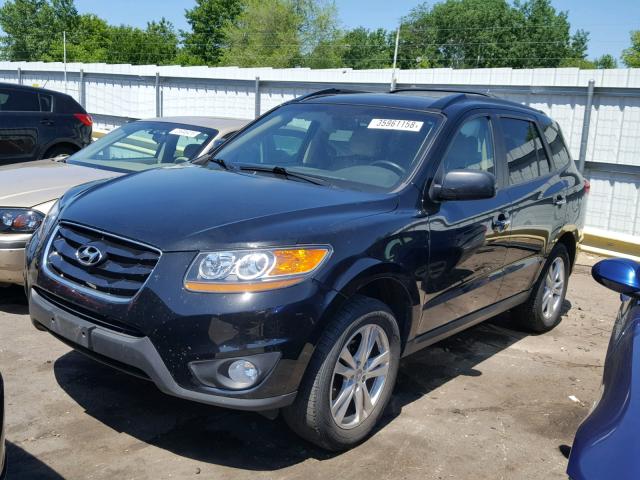 5XYZKDAG6BG052587 - 2011 HYUNDAI SANTA FE L BLACK photo 2