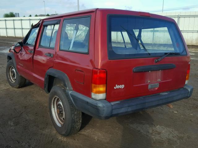 1J4FT28P9WL233567 - 1998 JEEP CHEROKEE S RED photo 3