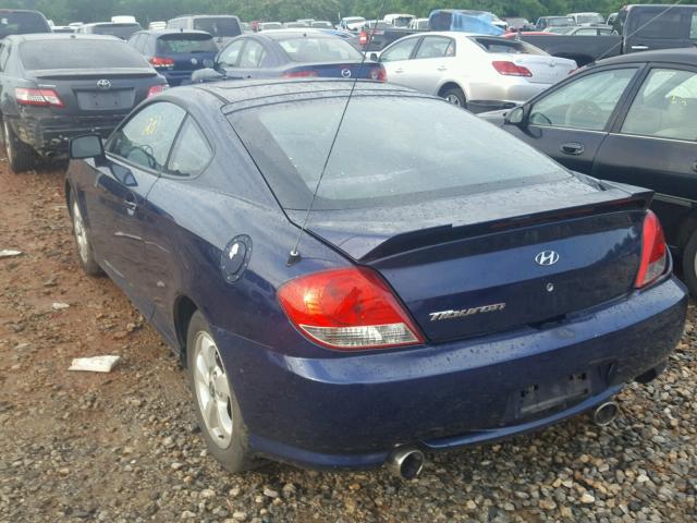 KMHHM65D36U230487 - 2006 HYUNDAI TIBURON GS BLUE photo 3