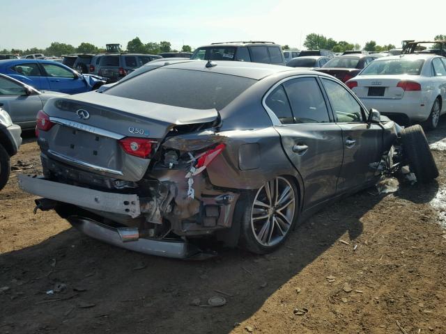 JN1AV7AR0EM702611 - 2014 INFINITI Q50 HYBRID GRAY photo 4