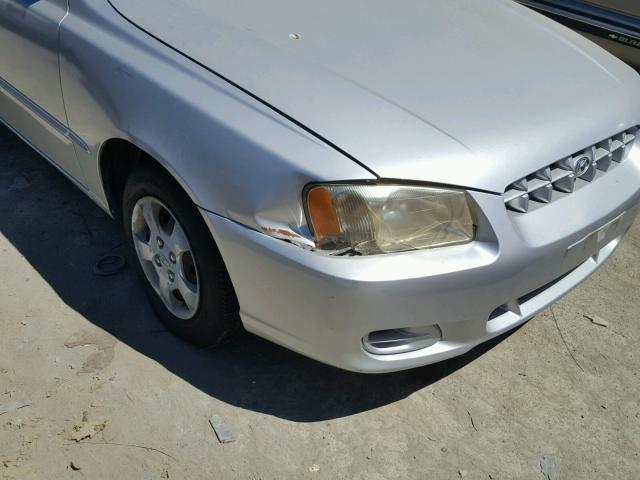 KMHCG45C72U402916 - 2002 HYUNDAI ACCENT GL SILVER photo 9