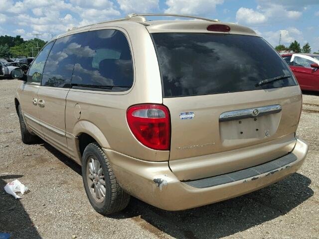 2C8GP64L21R331489 - 2001 CHRYSLER TOWN & COU GOLD photo 3