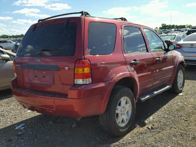 1FMYU03157KA86041 - 2007 FORD ESCAPE XLT RED photo 4