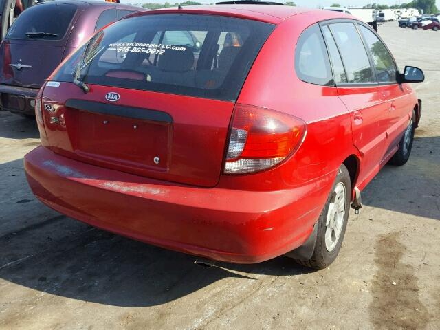 KNADC165336169350 - 2003 KIA RIO CINCO RED photo 4