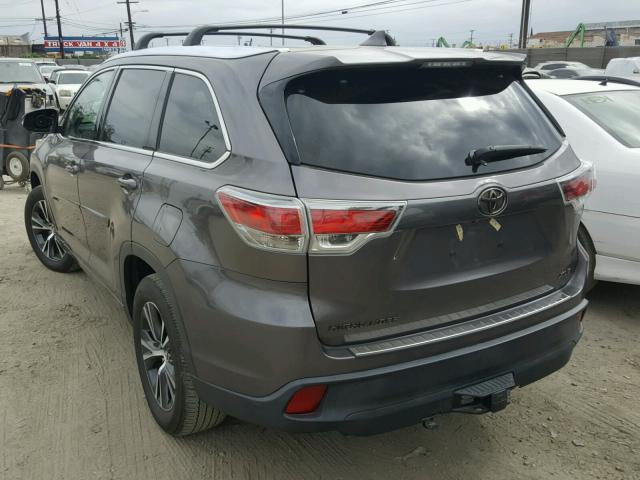 5TDKKRFH5GS135437 - 2016 TOYOTA HIGHLANDER ნაცრისფერი ფოტო 3
