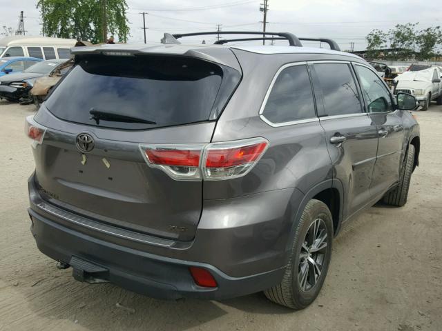 5TDKKRFH5GS135437 - 2016 TOYOTA HIGHLANDER ნაცრისფერი ფოტო 4