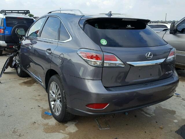 2T2ZK1BA7DC104490 - 2013 LEXUS RX GRAY photo 3