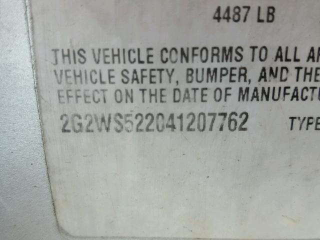 2G2WP552461306388 - 2006 PONTIAC GRAND PRIX SILVER photo 10