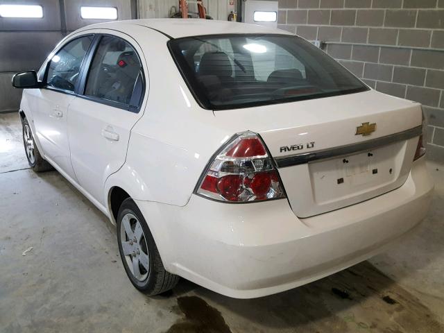 KL1TD56E59B604184 - 2009 CHEVROLET AVEO LS WHITE photo 3