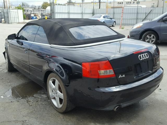 WAUAC48H14K007897 - 2004 AUDI A4 1.8 CAB BLACK photo 3