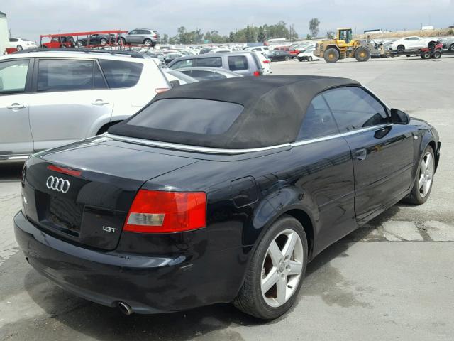 WAUAC48H14K007897 - 2004 AUDI A4 1.8 CAB BLACK photo 4