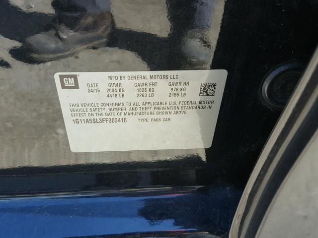 1G11A5SL3FF305416 - 2015 CHEVROLET MALIBU LS BLACK photo 10