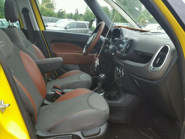 ZFBCFADH0EZ029912 - 2014 FIAT 500L TREKK YELLOW photo 5