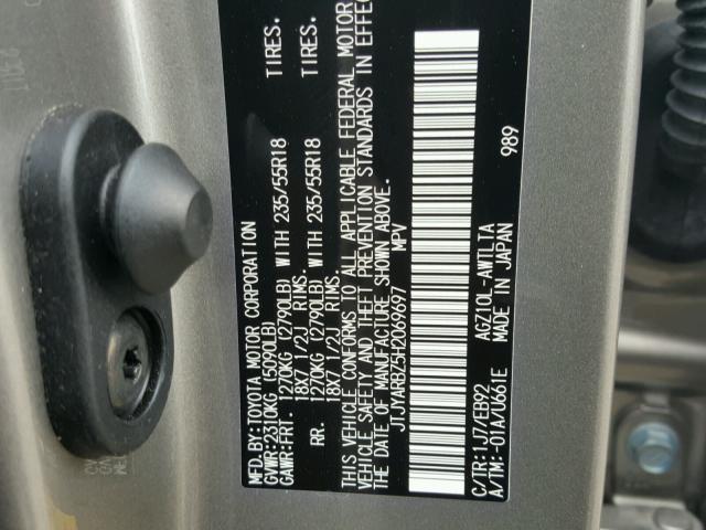 JTJYARBZ5H2069697 - 2017 LEXUS NX 200T GRAY photo 10