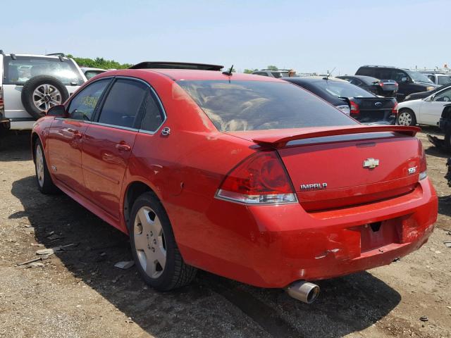 2G1WD57C791270994 - 2009 CHEVROLET IMPALA SS RED photo 3