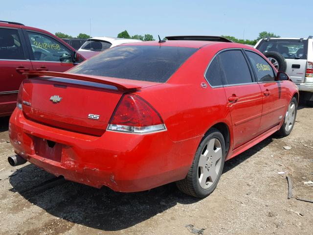 2G1WD57C791270994 - 2009 CHEVROLET IMPALA SS RED photo 4