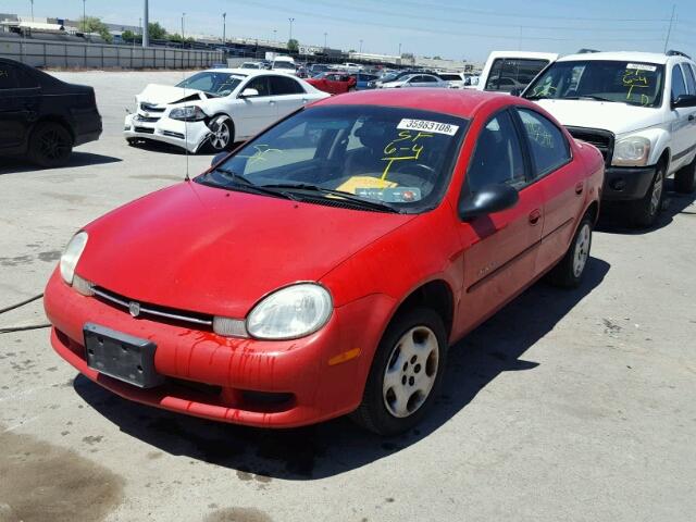 1B3ES46C41D262186 - 2001 DODGE NEON SE RED photo 2