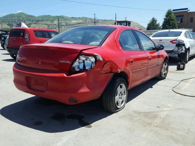 1B3ES46C41D262186 - 2001 DODGE NEON SE RED photo 4