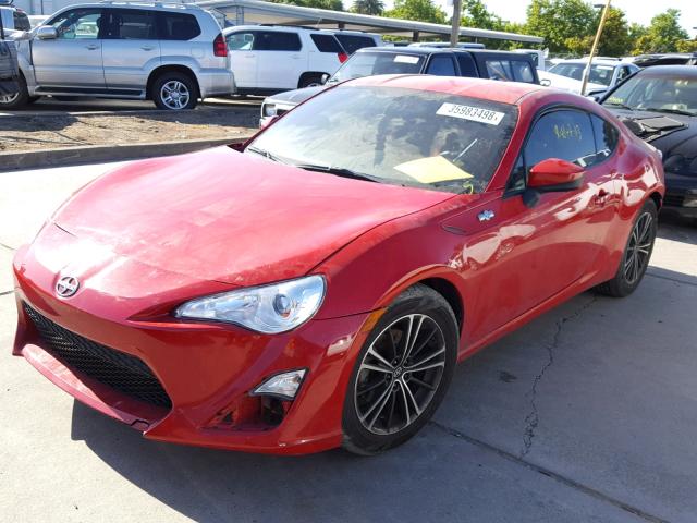 JF1ZNAA14D2713246 - 2013 TOYOTA SCION FR-S წითელი ფოტო 2