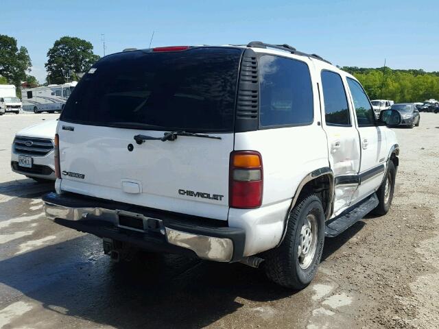 1GNEK13T11J106522 - 2001 CHEVROLET TAHOE K150 WHITE photo 4