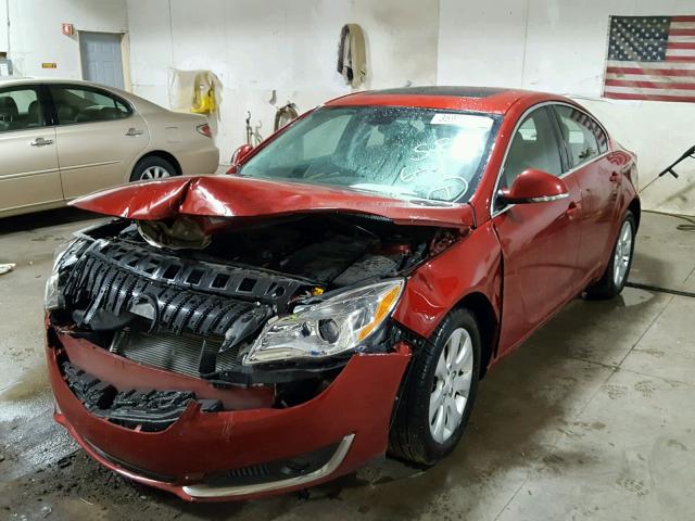 2G4GM5ER3F9289408 - 2015 BUICK REGAL PREM RED photo 2