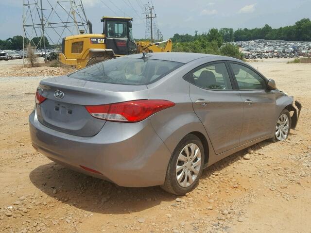 KMHDH4AE7CU245723 - 2012 HYUNDAI ELANTRA GL SILVER photo 4