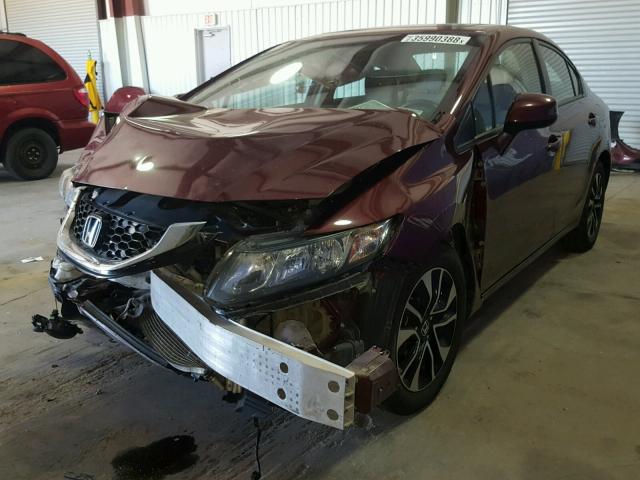 2HGFB2F97DH539367 - 2013 HONDA CIVIC EXL 勃艮第红 照片 2