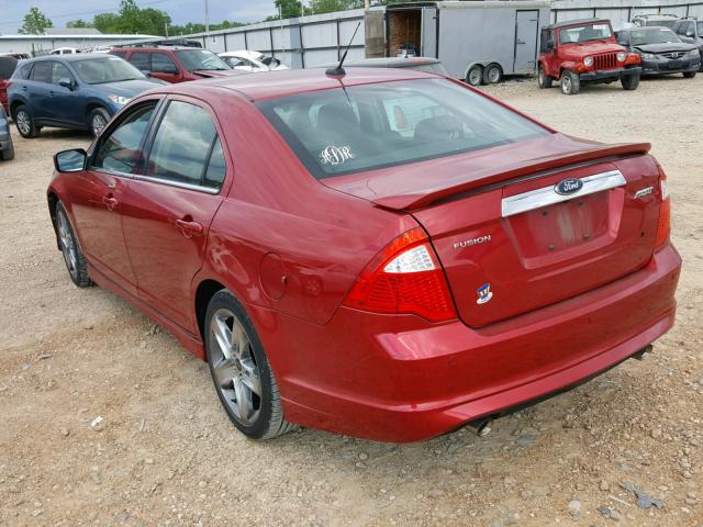 3FAHP0KC9AR302433 - 2010 FORD FUSION SPO RED photo 3