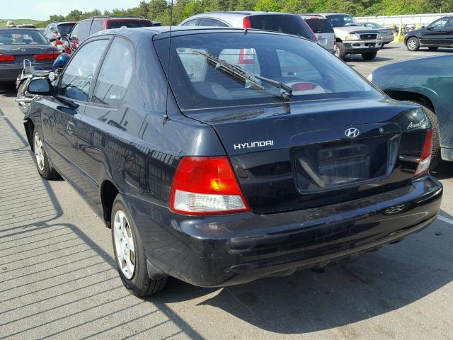 KMHCG35CX1U081690 - 2001 HYUNDAI ACCENT GS BLACK photo 3